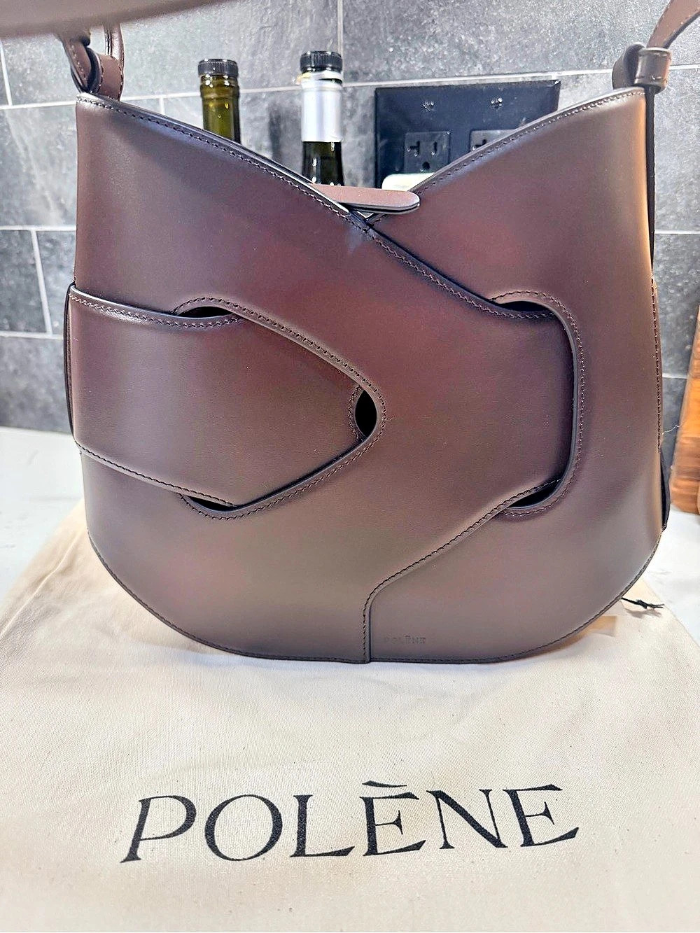Polène Nodde Shoulder Bag in Brown